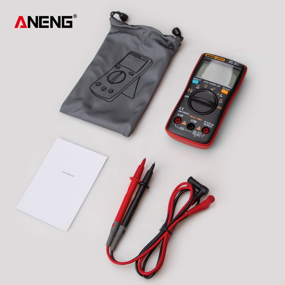 AN8008/AN8009 Digital Multimeter 9999 Counts True-RMS Transistor Capacitor Tester Auto Electrical Rm409b Test Lo Z Temp: AN8008 Red