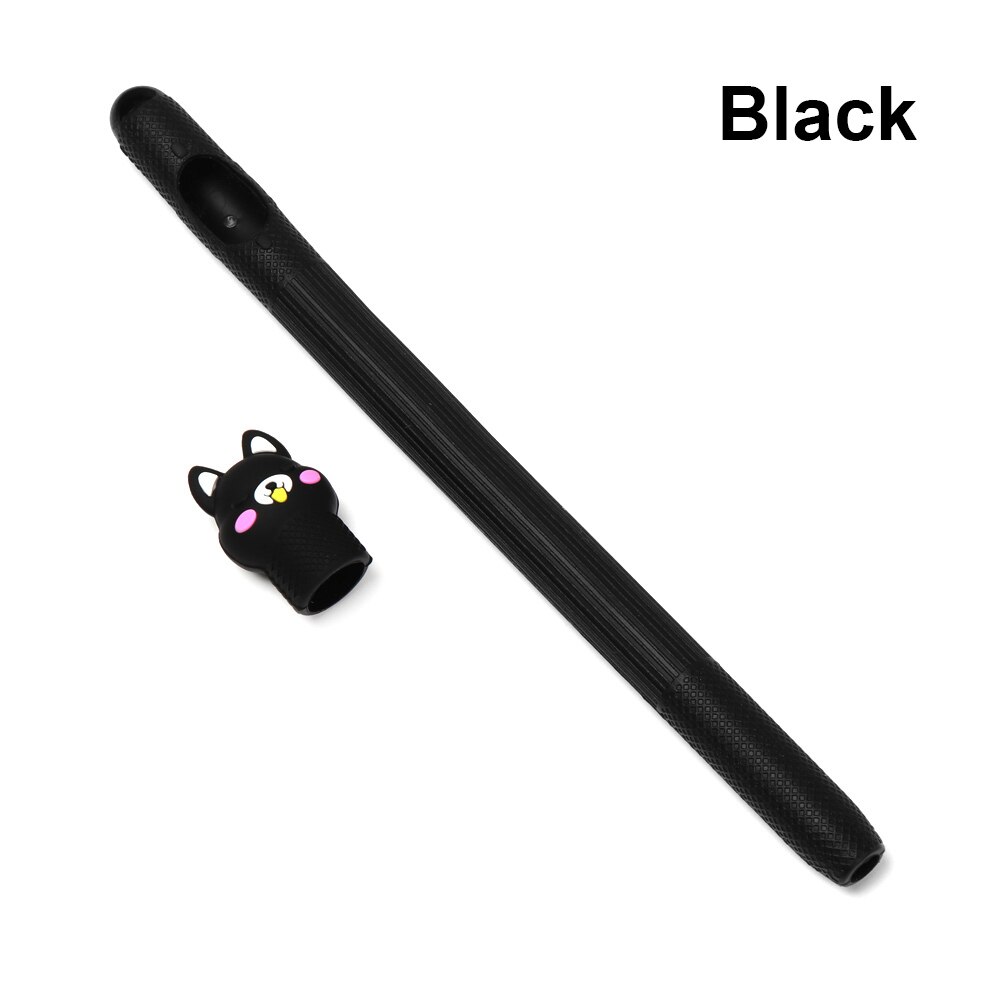 Für Apple Bleistift Fall Cartoon Bär Weiche Silikon Halter Stylus Stift Abdeckung Kompatibel Für Ipad Tablet Touch Stift Schutzhülle: black 1
