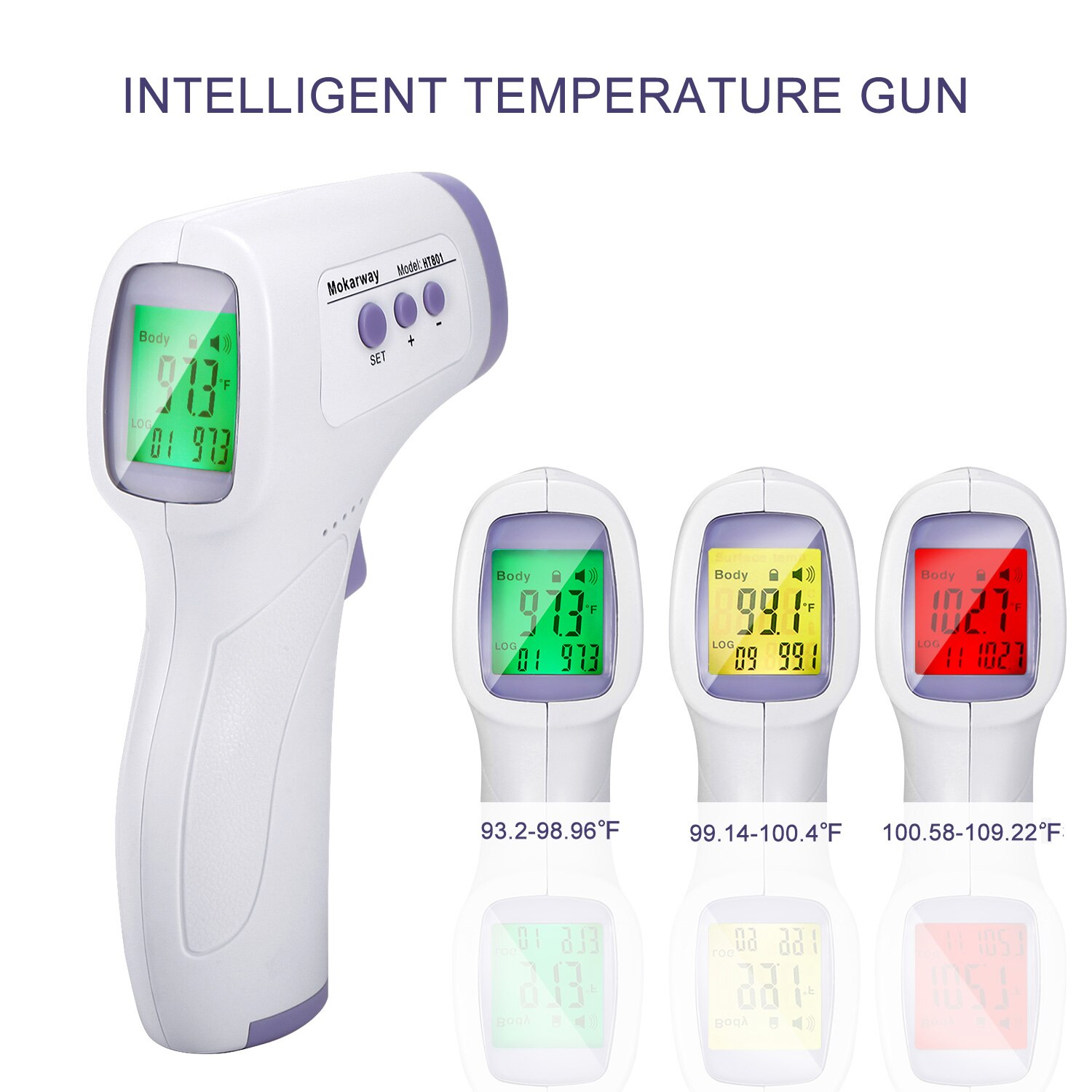 Non-Contact Forehead Thermometer Digital Handheld Infrared Thermometer Object Temperature Gauge High Precision ℃/℉ Switchable: E