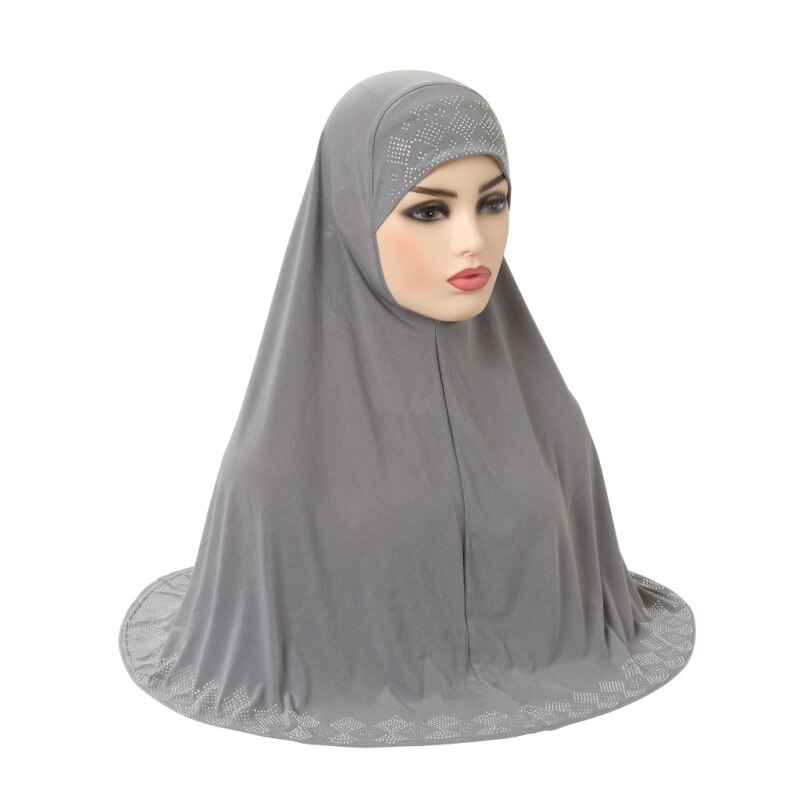 Al Amira – Hijab instantané arabe 1 pièce pour femmes musulmanes, châles, écharpe enveloppante, Turban de prière, prêt à porter, Khimar: GRAY