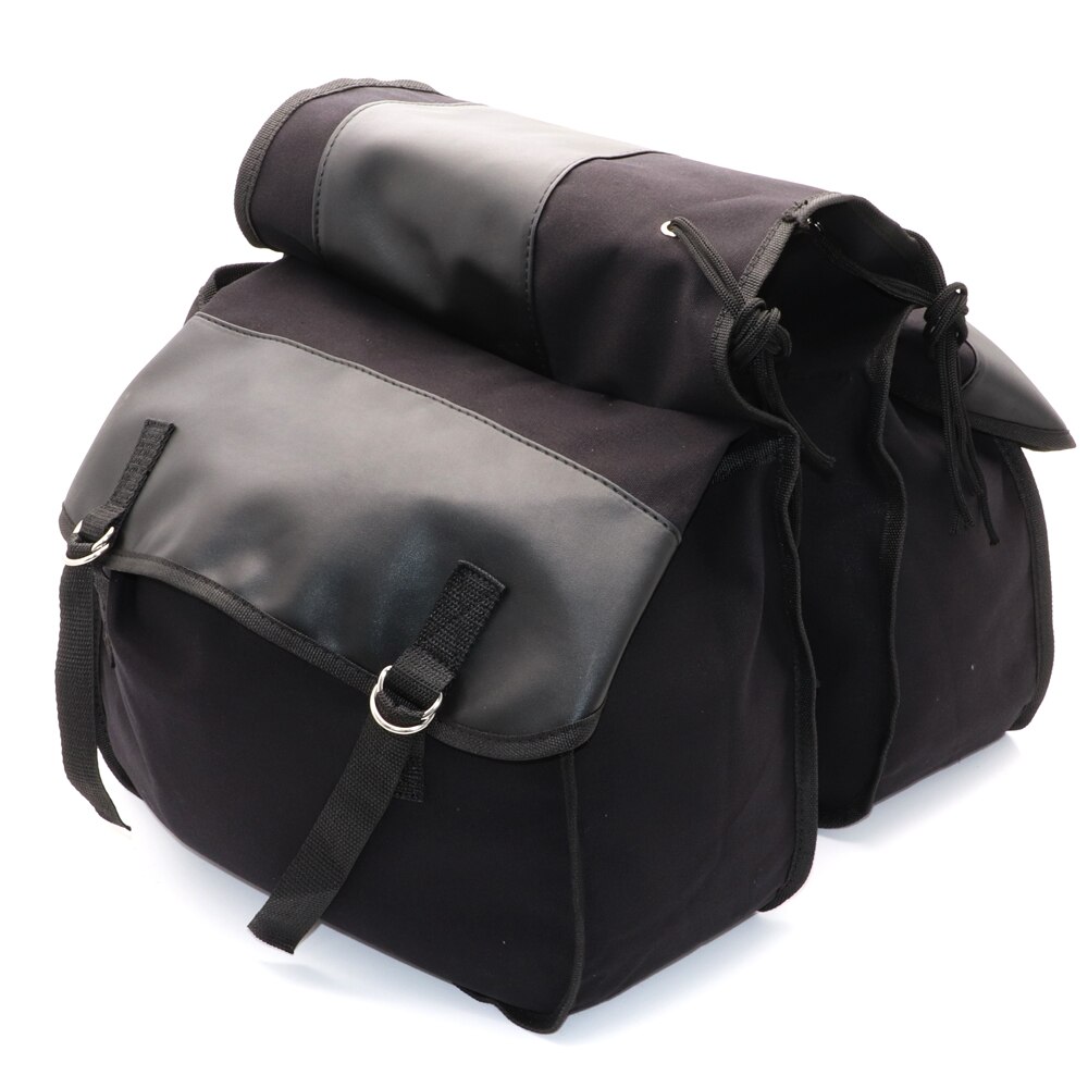 Sac à dos de moto en toile pour Honda Shadow 750, Kawasaki Vulcan 500, Suzuki: Black