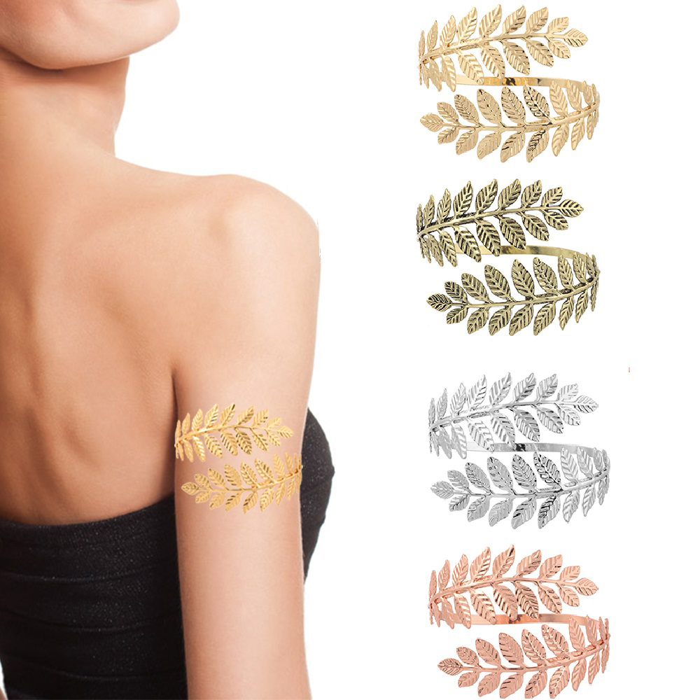 Pulsera de brazo de Metal Vintage para mujer, brazalete con forma redonda, cadena para el brazo superior, estilo romano griego