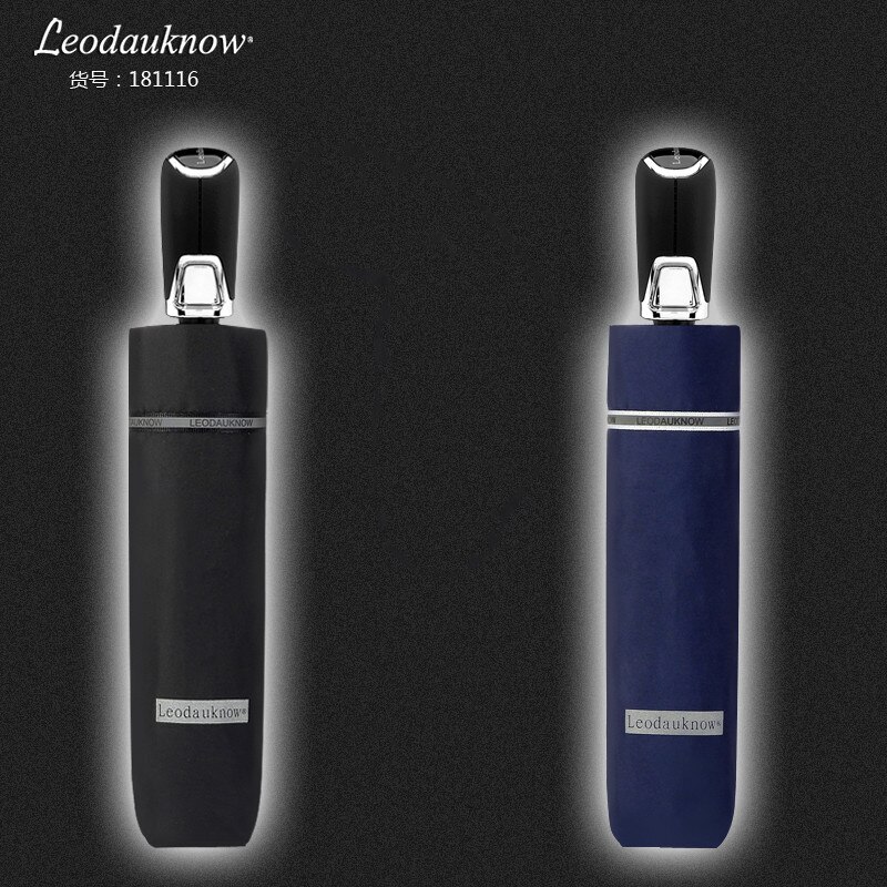 Leodauknow Sterke Wind Paraplu Automatische Winddicht 10 Ribben Reflecterende Dubbele Laag Regen Paraplu Mannen Vrouwen Golf Beveiliging