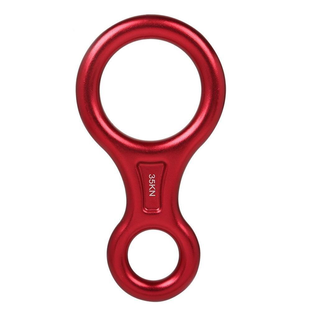 8 Woord Klimmen Ring Touw Descender Gear Zekeringsapparaat Downhill Acht Ringen Figuur Rock Klimmen Staartletters Kit Voor Outdoor Gereedschap: red