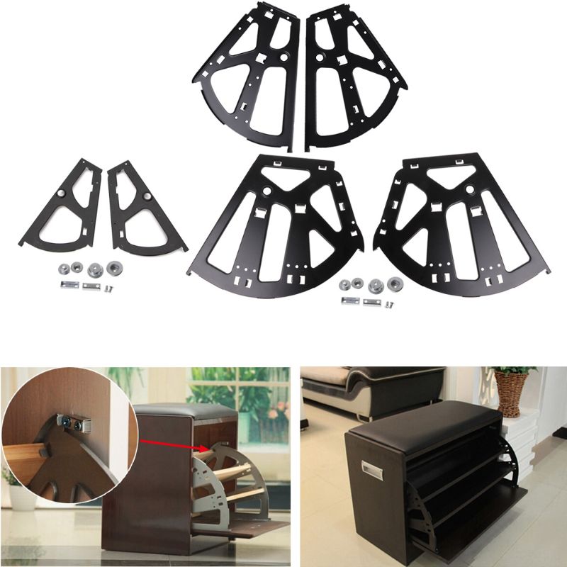 Charnière de meuble à chaussures, 1 paire, cadre rabattable, support rotatif mobile caché, raccords