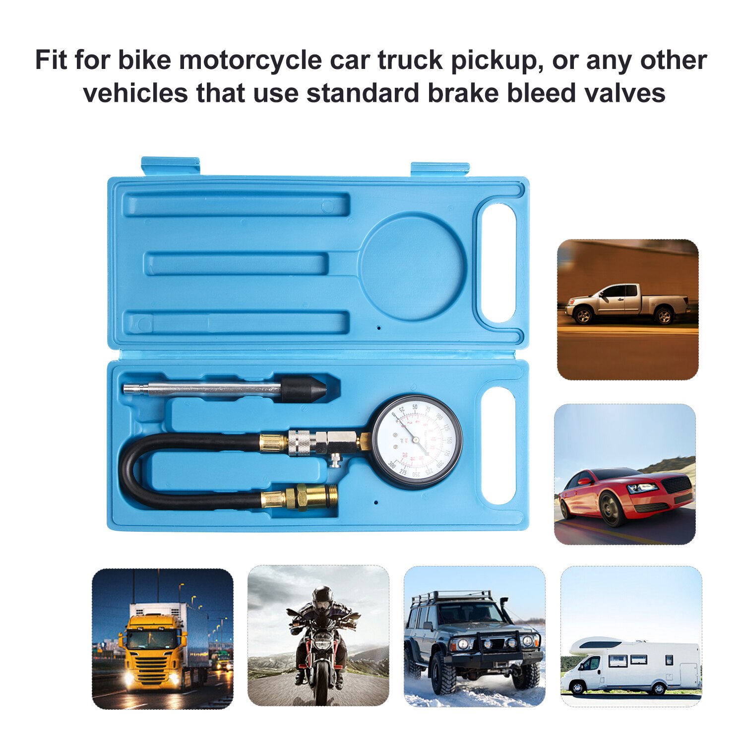 2 st bensinmotor cylinder kompression tester kit bil verktygsmätare