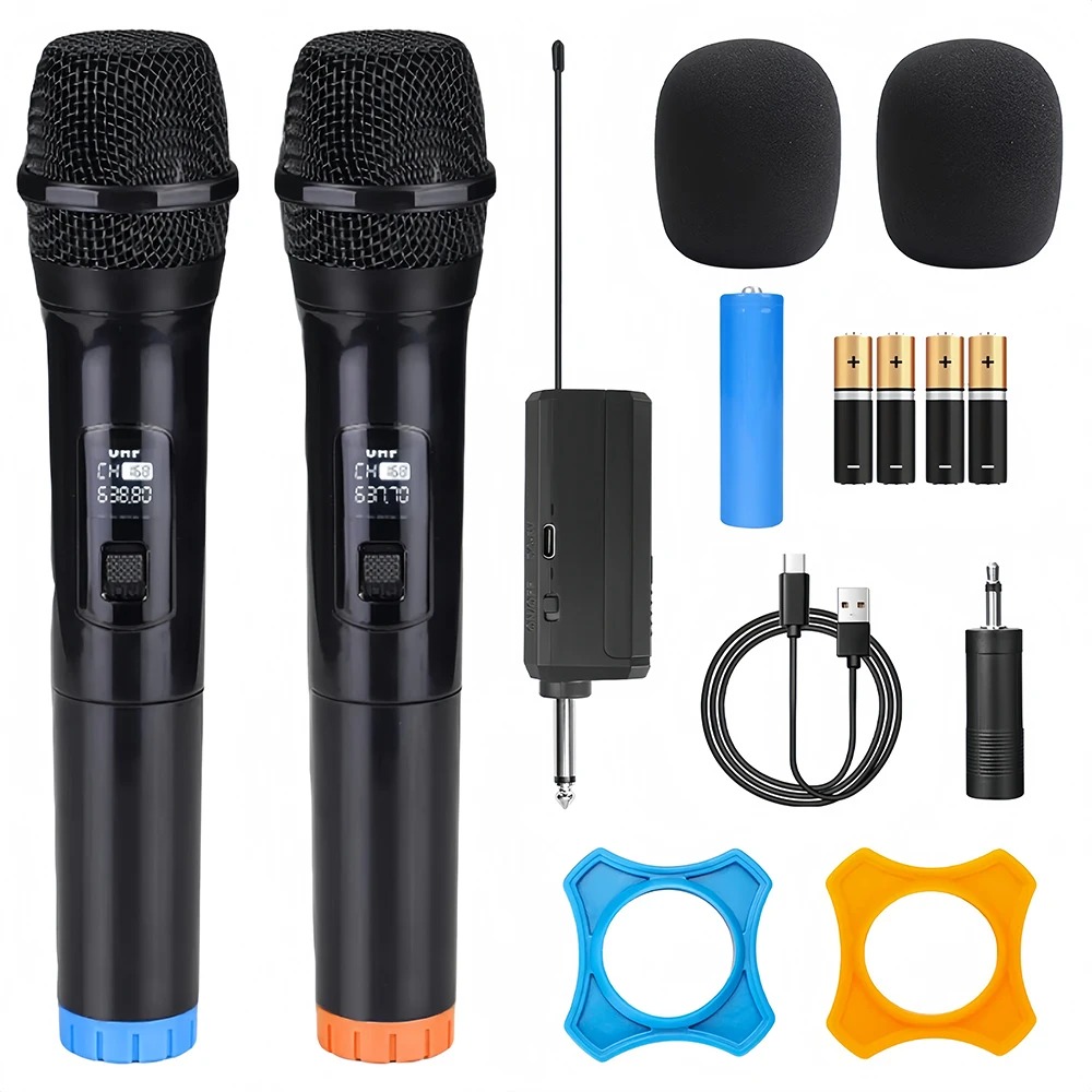 2.4G Wireless Microphone Karaoke Handheld Microphone Rechargeable Microphone Multi-Microphone Kits For Live Party Show Meeting: Blue