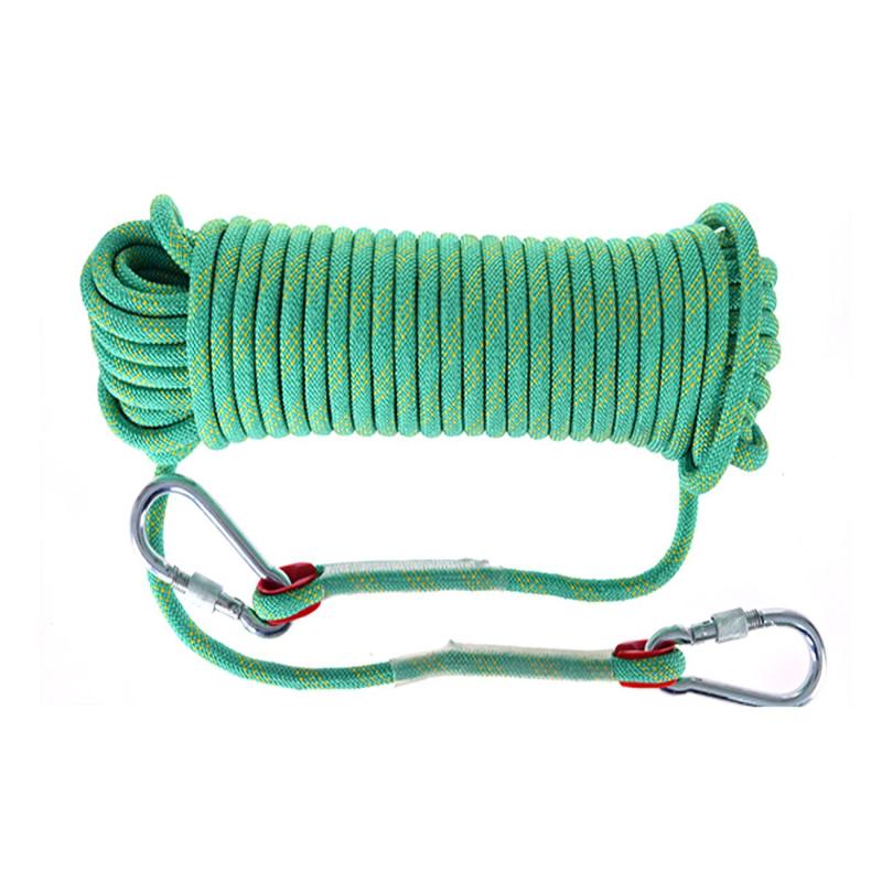 12mm 10/20/30m Climbing Rope w/ Hook High Strength Emergency Safety Fire Escape Rope Lifeline Rescue Rope Outdoor Survival Tool