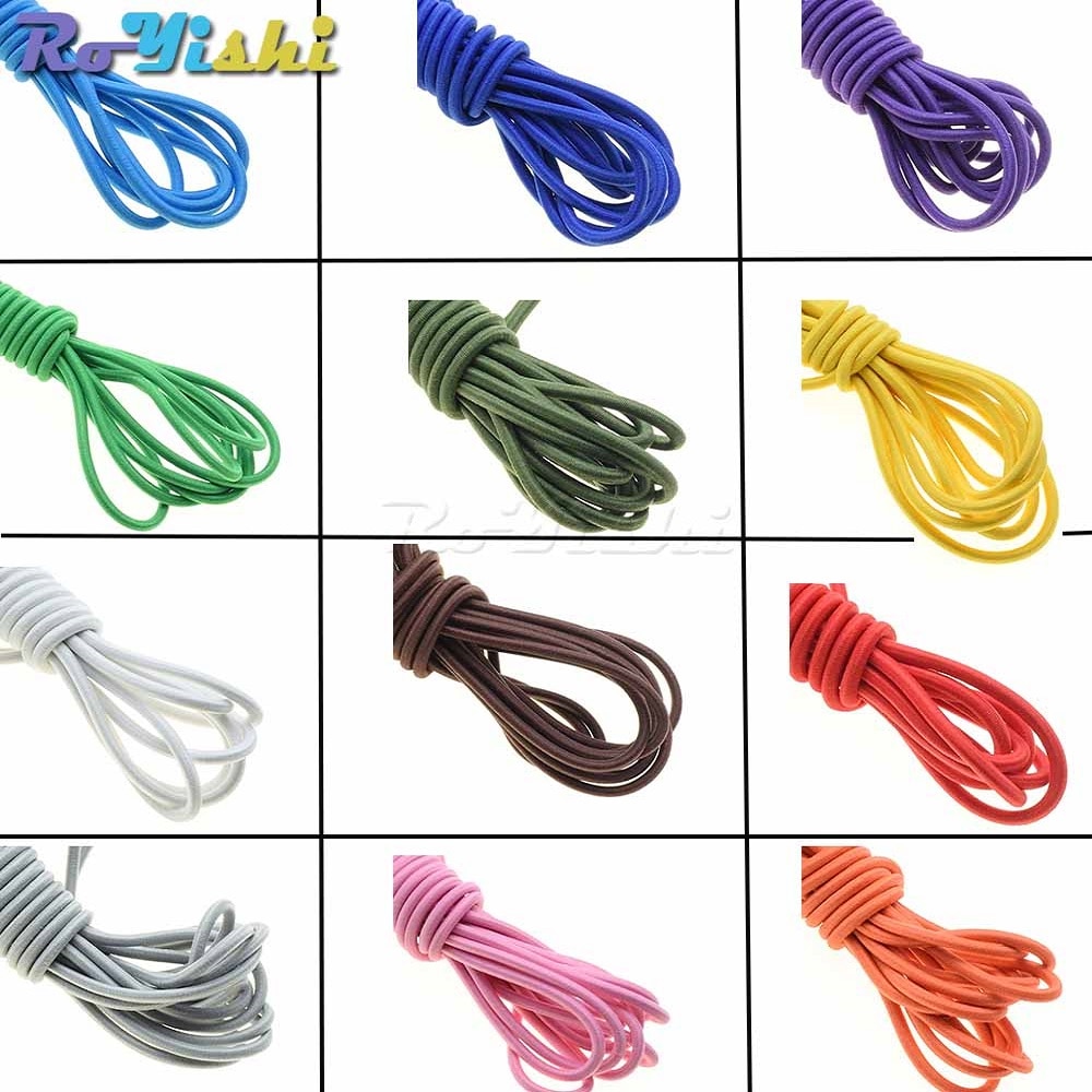 10 yards/pak kleurrijke diameter 3mm elastische touw bungee schokkoord rekkoord voor doe-het-zelf sieraden maken buitenachtergrond