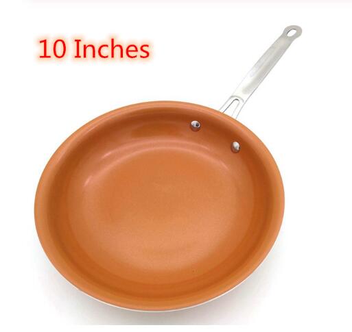 8/10/12 pulgadas antiadherente cobre sartén plancha parrilla Gas y Cocina de Inducción plancha herramientas de cocina accesorios de cocina utensilios de cocina: 10inch