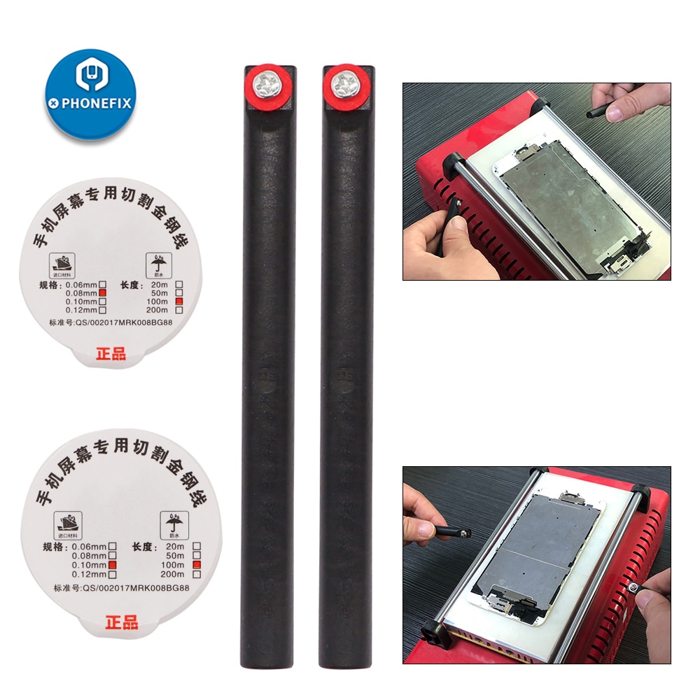 Ligne de séparateur de coupe d'écran de téléphone de coupe de fil d'acier de 0.08m 0.1mm avec la poignée pour le Kit de remplacement d'écran d'affichage à cristaux liquides d'iphone et d'ipad