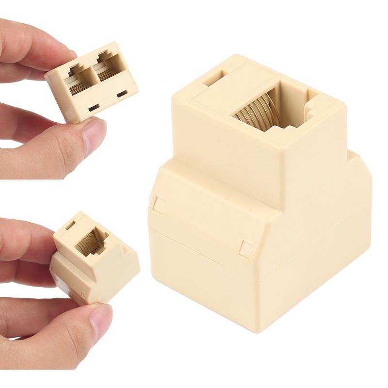 RJ45 Splitter Adapter 1 to 2 Dual Female Port CAT5/6 LAN Ethernet Sockt Network Connections Splitter Adapter P15