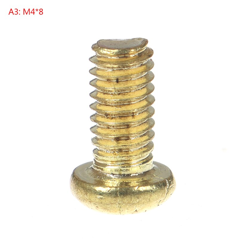 10Pcs M4 Copper Machine Screws Machine Pan Head Brass Screws: A3