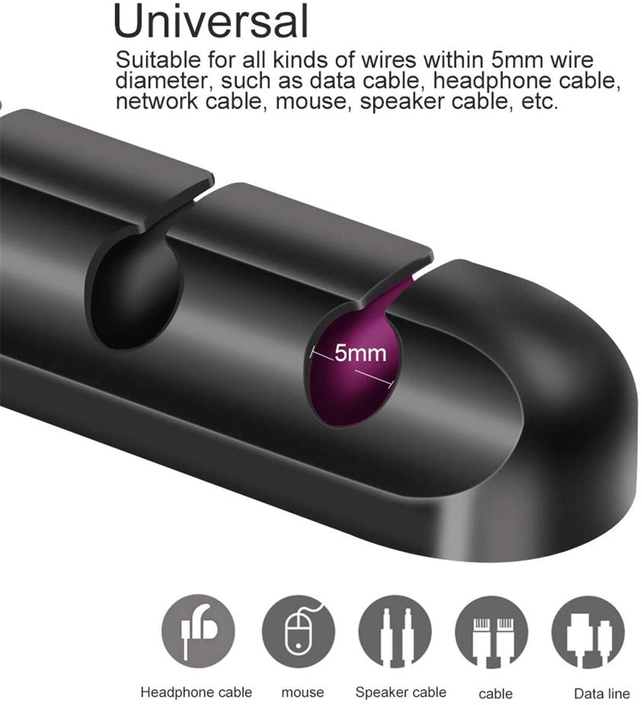 Organizer per cavi avvolgicavo Mouse scrivania organizzatore auricolare cavo per cuffie supporto per protezione telefono cellulare Clip per la gestione dei cavi USB