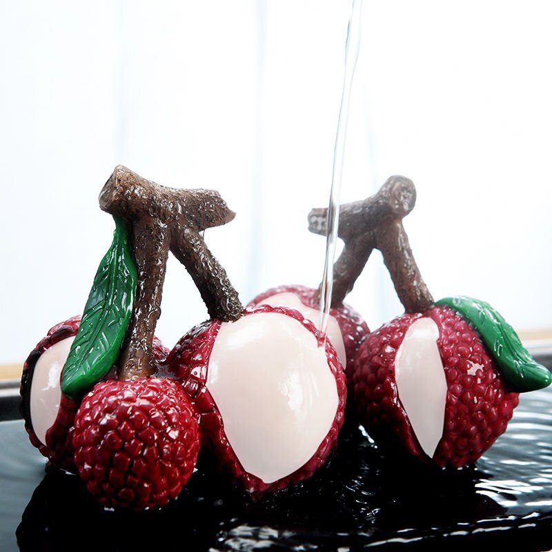 Color Changing Tea Pet Lychee Decoration Artware Decorations Tea Ceremony Kung Fu Tea Set Accessory Same Auspicious Fruit Lucky