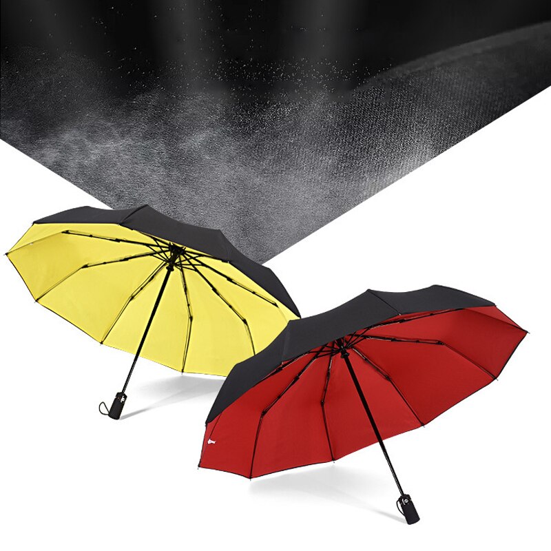 Automatische Opvouwbare Paraplu Dubbele Winddicht Vrouwelijke Mannelijke Tien Bone Zaken Paraplu Luxe Grote Mannen Regen Vrouwen Parasol