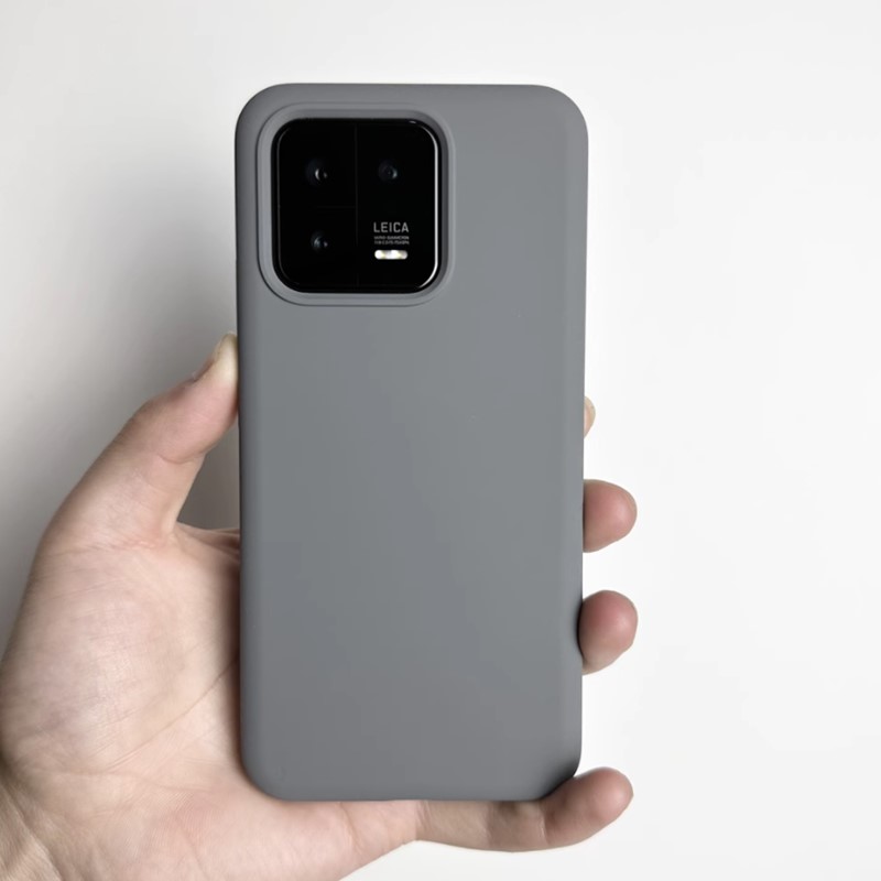 Capa traseira de silicone líquido para xiaomi mi 13 / 13 pro/14/14 pro/15 à prova de choque macio suave capa de telefone de luxo funda: ABS / CINZA