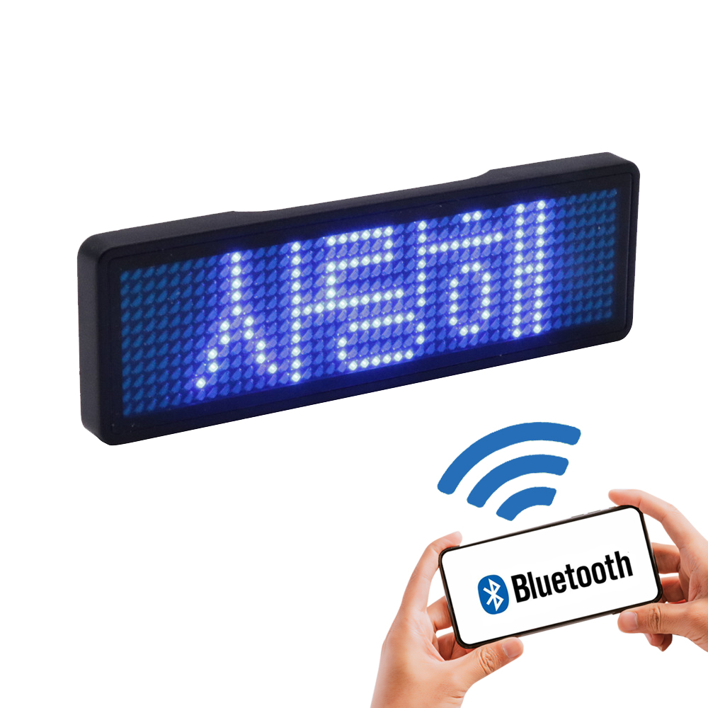 Bluetooth programmerbar mini led display genopladelig indendørs udendørs krop ledet tegn rygsæk ledet tegn led badge