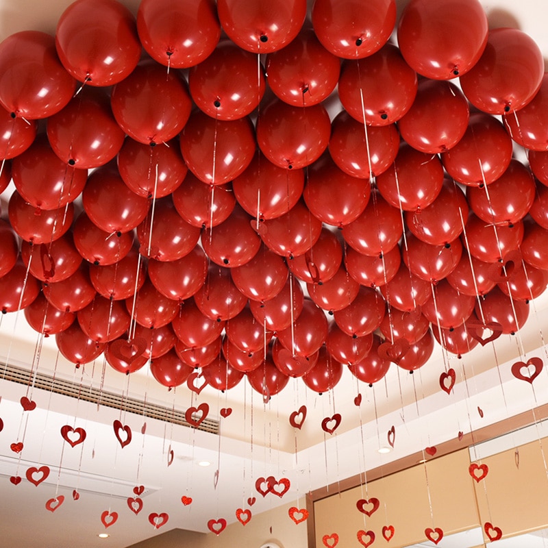10 inch double-layer latex balloon ruby red proposal marriage wedding room decoration