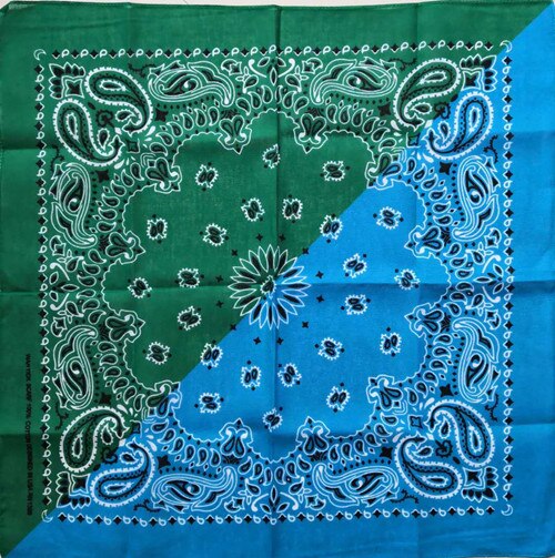 Bohem paisley blomster dobbel farge blokk unisex bomull lomme firkantet skjerf pannebånd halstørkle hip hop armbånd hals slips: Militærgrønn