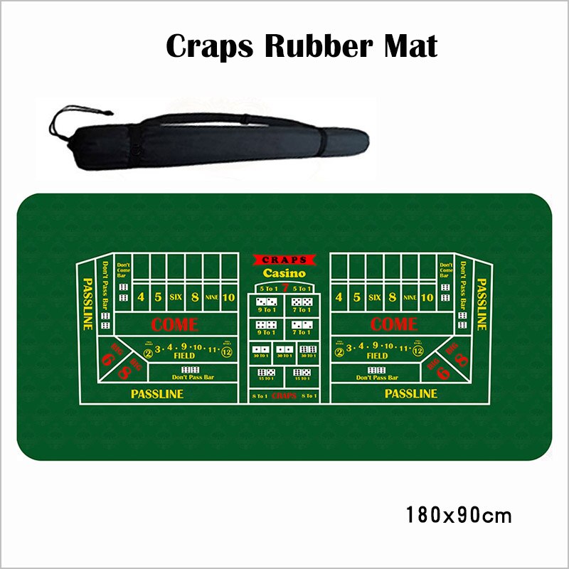 1.8M Craps Mat Rubber Tafelkleed Dice Game Casino Layout Draagtas Is Gratis