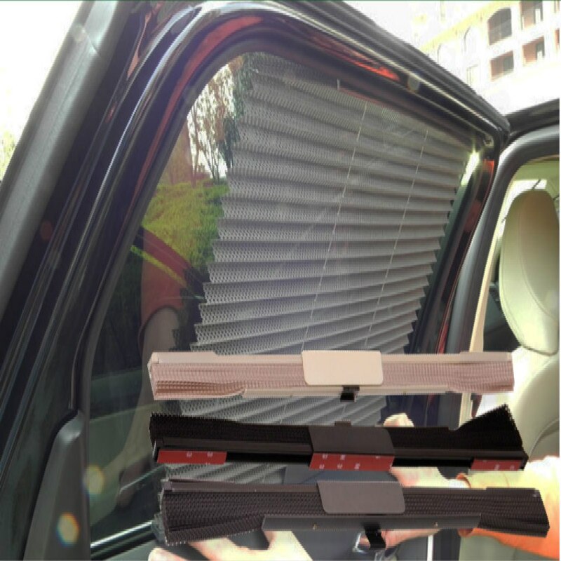 1Pcs Auto Gordijn Intrekbare Ademend Automobiel Auto Side Window Blinds Zonnescherm Cover Zwart Grijs Beige