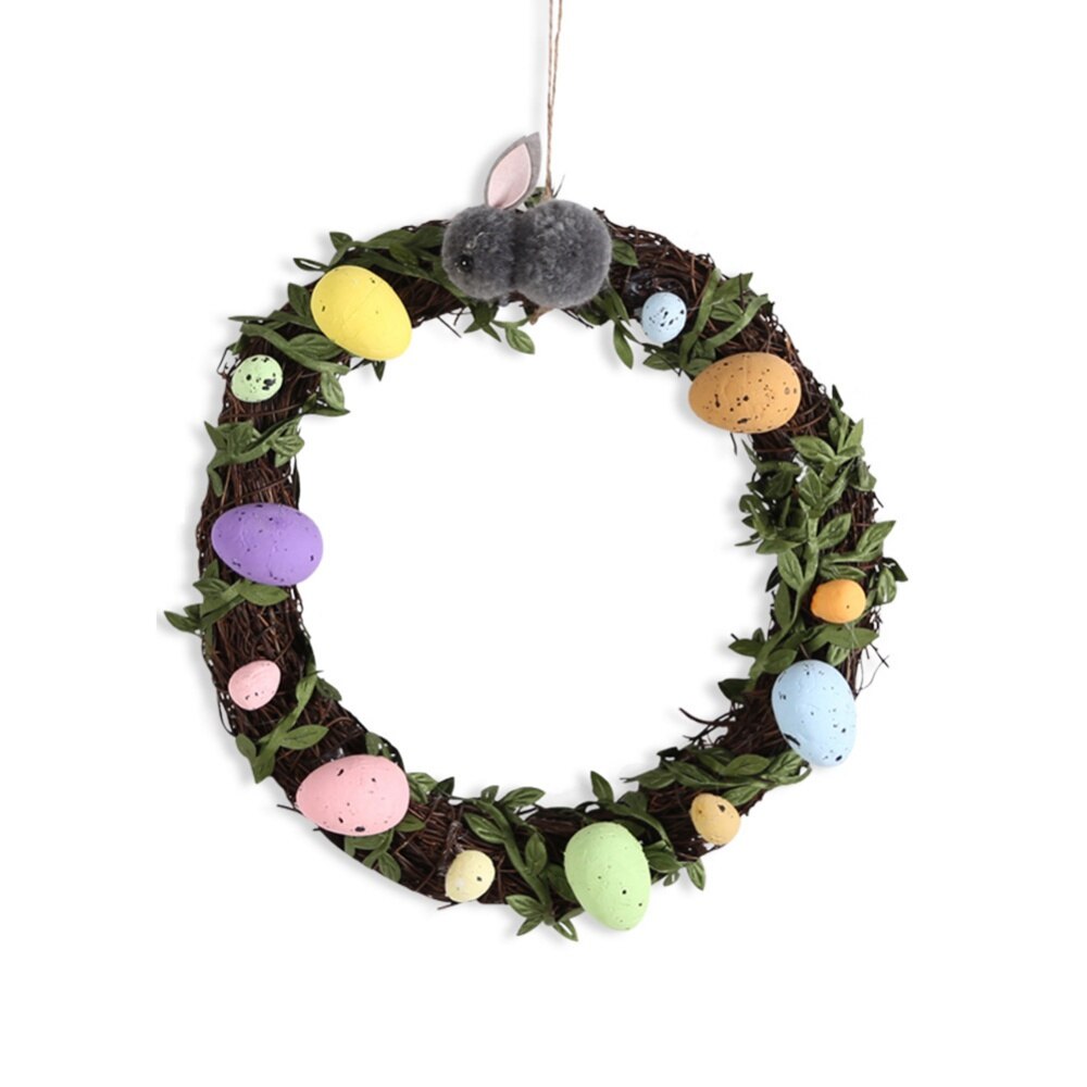 Artificial Garlands Bubble Egg Easter Wreaths Front Door Garden Courtyard Decoration Happy Easter Party Wreath Decor