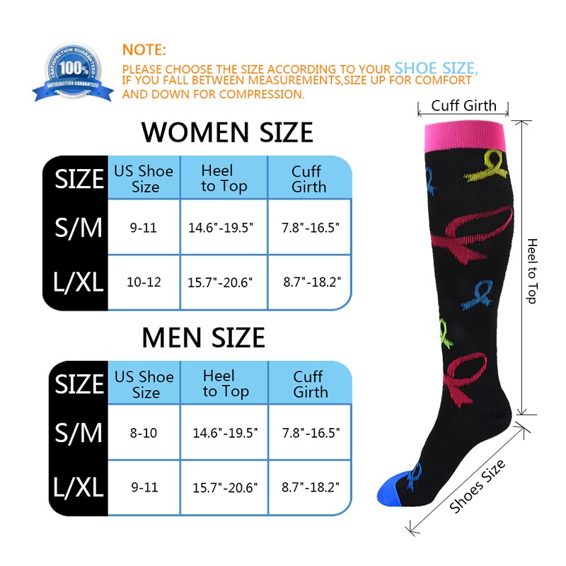 Anti Fatigue Unisex Sport Compression Stockings Varicose Vein Stocking Leg Support Pulled Muscle Blood Pooling Cycling Men Socks