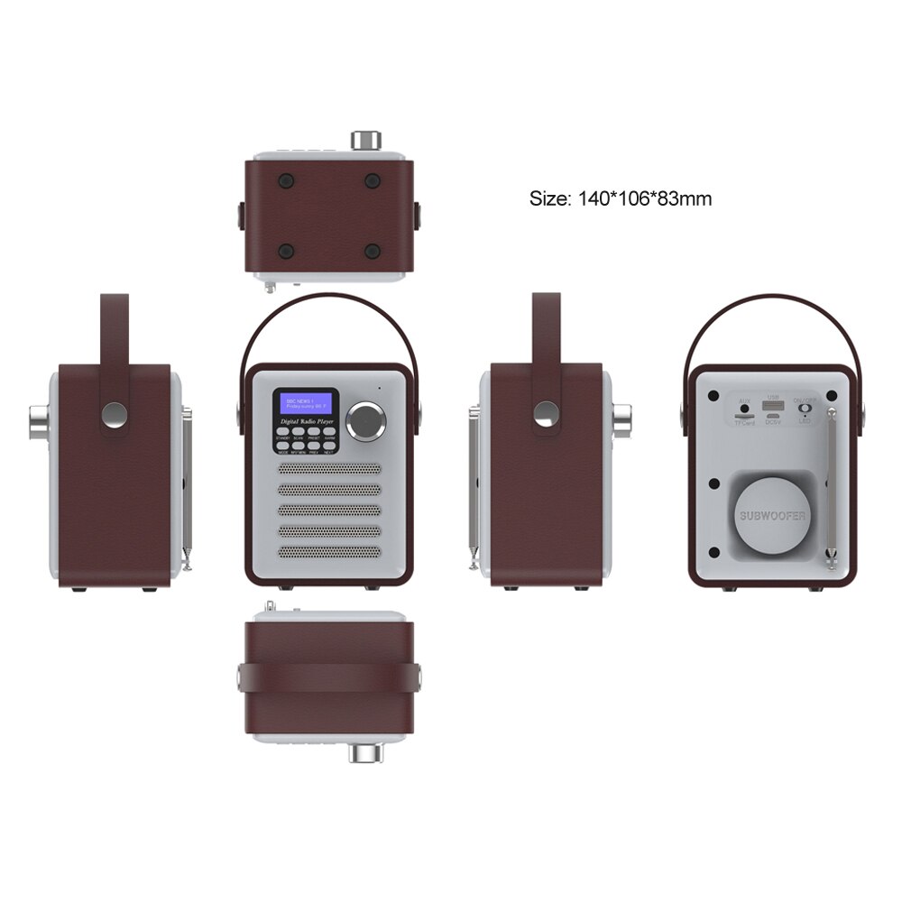 H6 DAB/DAB +-Radio Digital inalámbrica con Bluetooth, reproductor de MP3, AUX, TF, U, disco de lectura, Radio FM con mando portátil, despertador