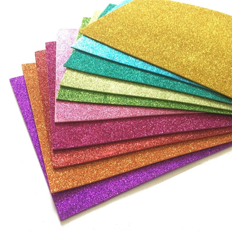 10 pcs Spons Papier Glitter Flash Goud Handwerk Foam Vellen Papier DIY Xmas Decoratie