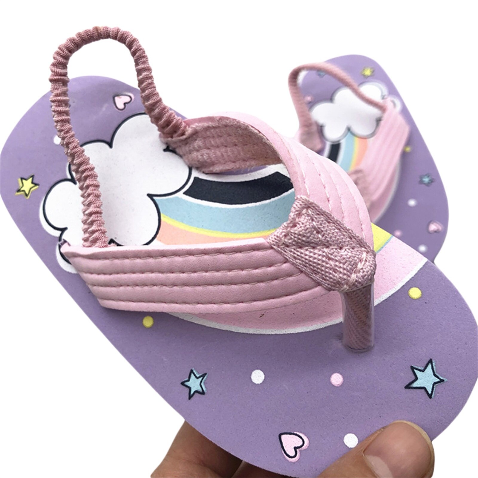 Tongs d'été pour bébés filles, pantoufles imprimées, sandales de bain, douche, plage, piscine, talon élastique, étanche, décontractées