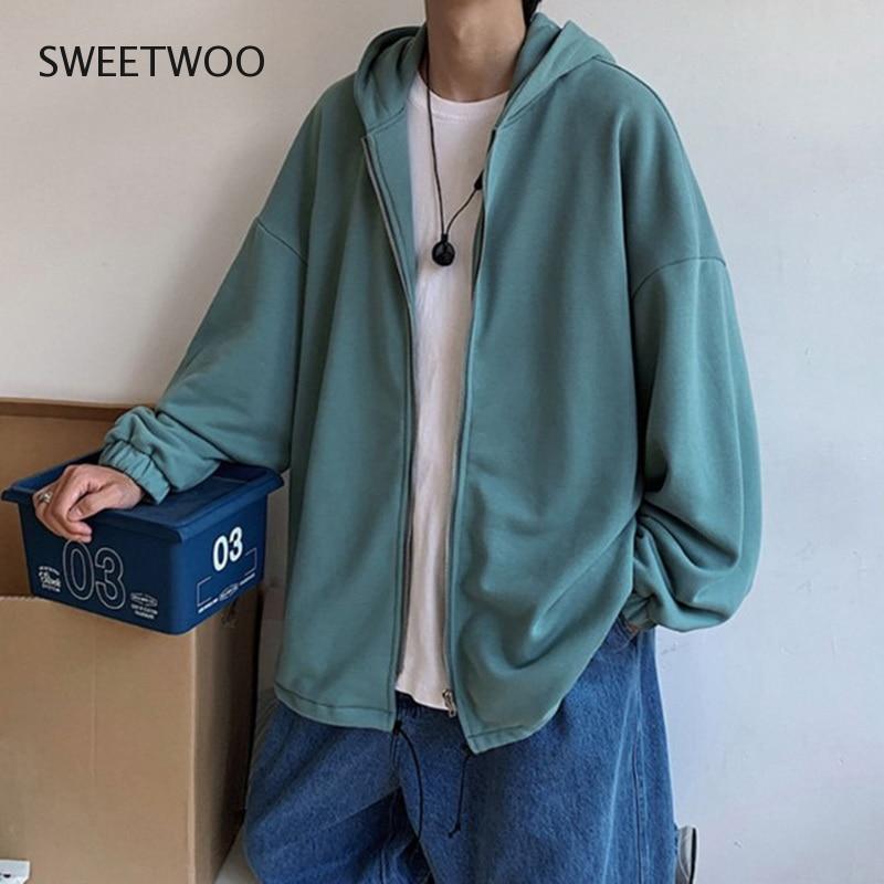 Hoodie Sweatshirt Men Plus Size Japanese Streetwear Oversize Men's Hoodies Plain Hooded Clothes Black Grey Hip Hop Tops