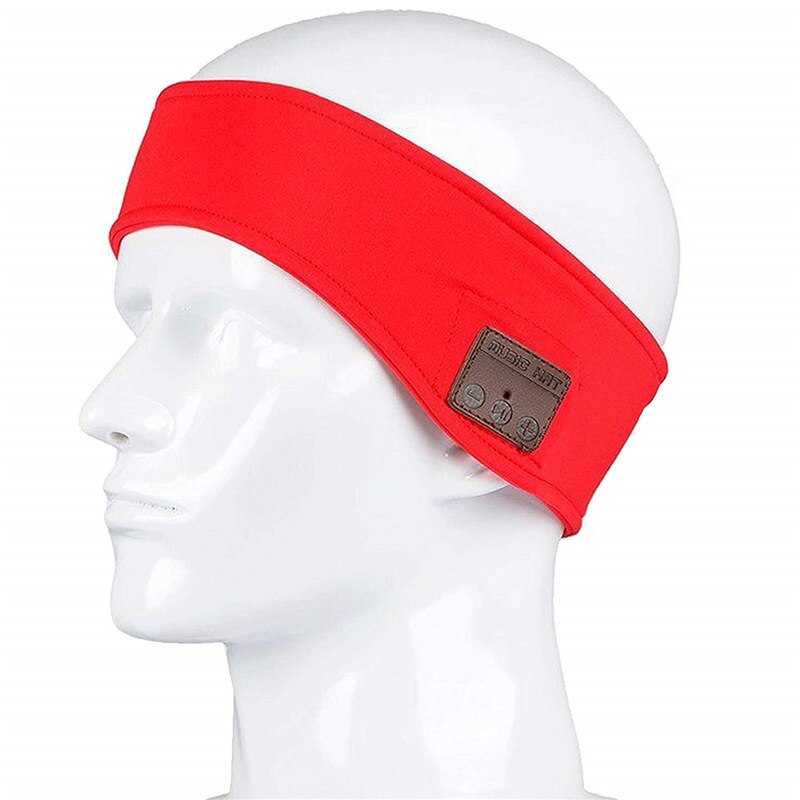 Bluetooth MP3 fascia Auricolari Senza Fili cuffia Musica Cuffia Auricolare stereo fascia del Sudore per gli sport tutto'aria Aperta sec88: Rosso