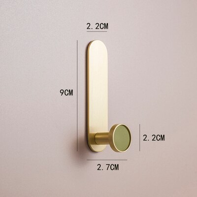 Massief Messing Kleerhanger Muur Gemonteerde Kapstok Decoratieve Sleutelhouder Hoed Sjaal Handtas/Gratis Ponsen Deur Zonder Trace nail: HK-326-ganlan-S