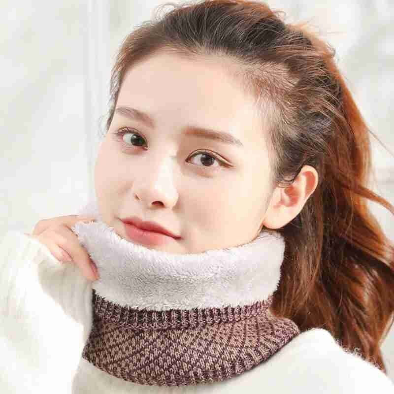 Winter Warm Thicken Cotton Woof Neck Scarf Scarf Knitted Outdoor Ring For Women Unisex Neck Trendy Ring Sport B7Y7
