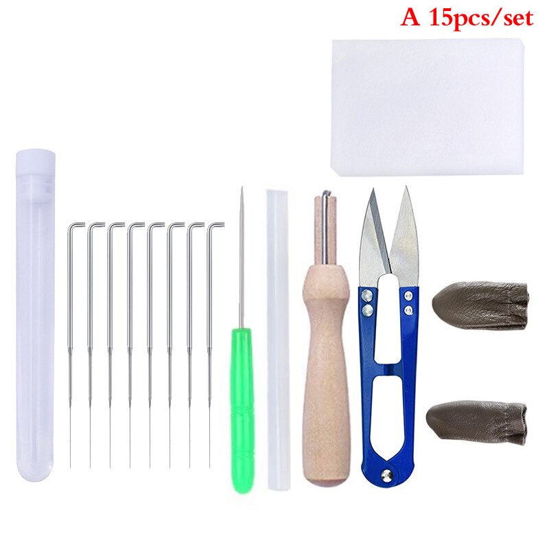15pz kit di strumenti per infeltrimento ad fa kit di infeltrimento per aghi in feltro di lana: A