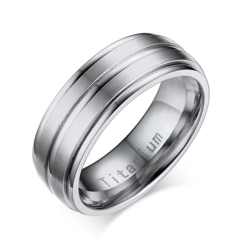 Vnox de Carbure de Titane Hommes Anneau De Mariage Anneaux 8mm USA Taille Gravé "Titanium": 9 / TR012S