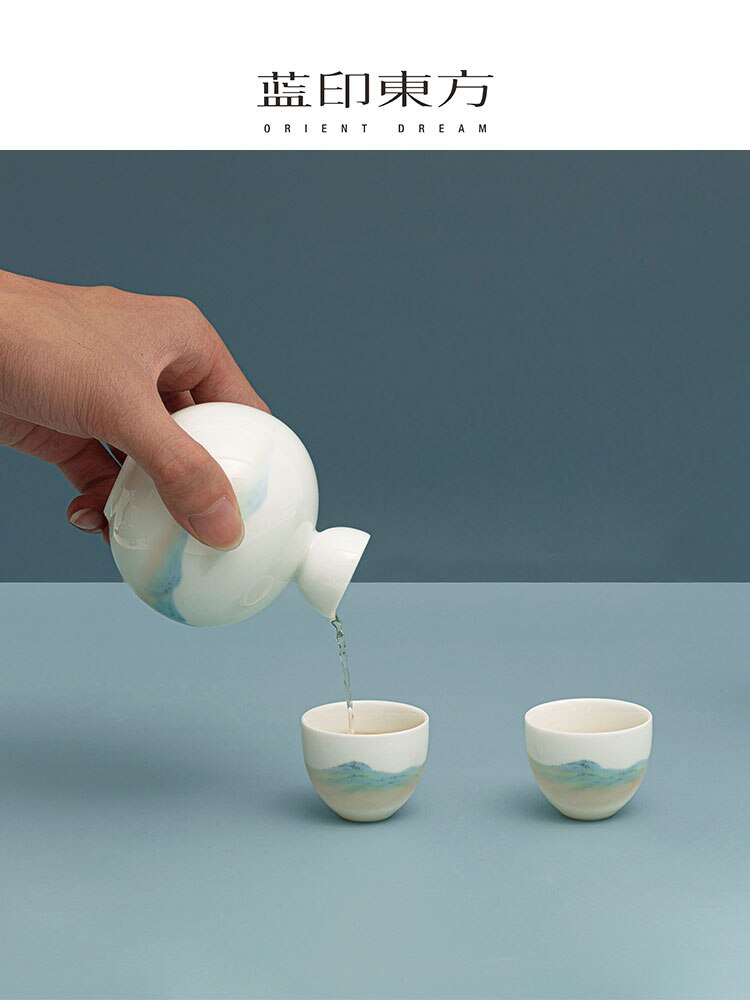 Ceramic wine pot household ancient Chinese style liquor distributor white wine set wineware box