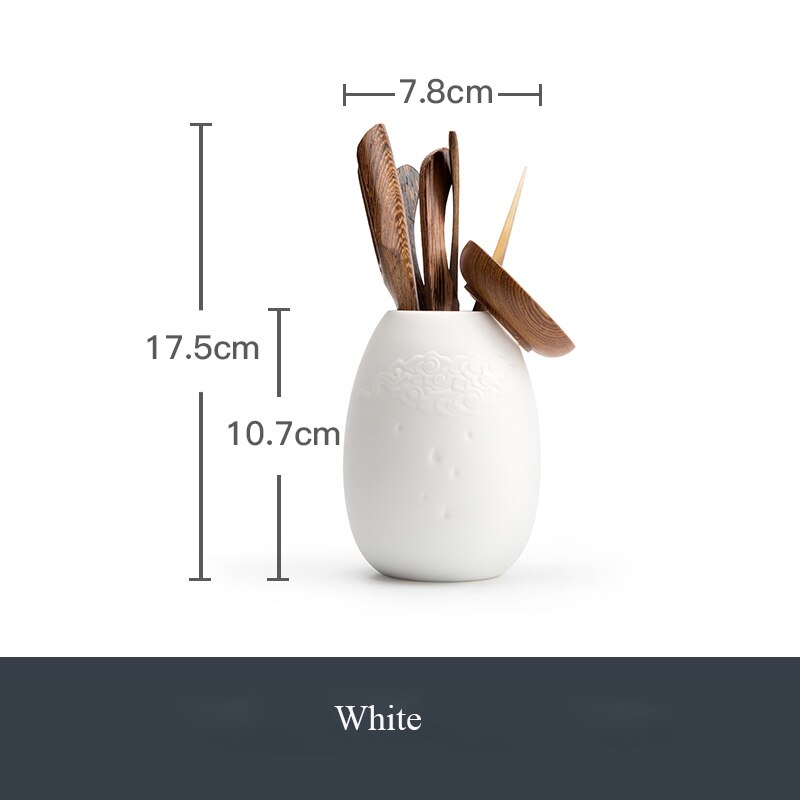 Conjunto da cerâmica da cerâmica do chá tangpin acessórios do chá do café utensílios de chá: Branco