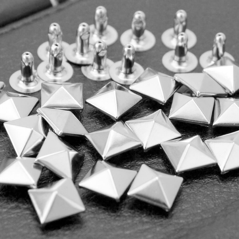 1000Pcs 9Mm Piramide Studs Klinknagels Spike Nailheads Punk Lederen Craft Diy Armbanden Kleding Tassen Kleding Schoenen Riem Accessoires