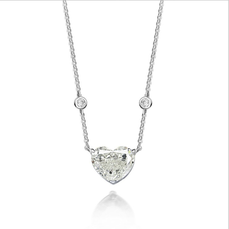 Oevas 100% 925 sterling silber 10*12mm smaragde hochkohlenstoff diamant eisblumen-anhänger halskette für damen party feiner schmuck: Weiße farbe