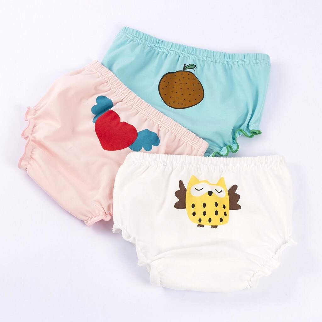 3 Stks/pak Baby Meisje Slipje Bloeiers Onderbroek Peuter Mannelijke Ondergoed Meisjes Baby Luier Broek Katoen Kinderen Panty: Owl / 100CM