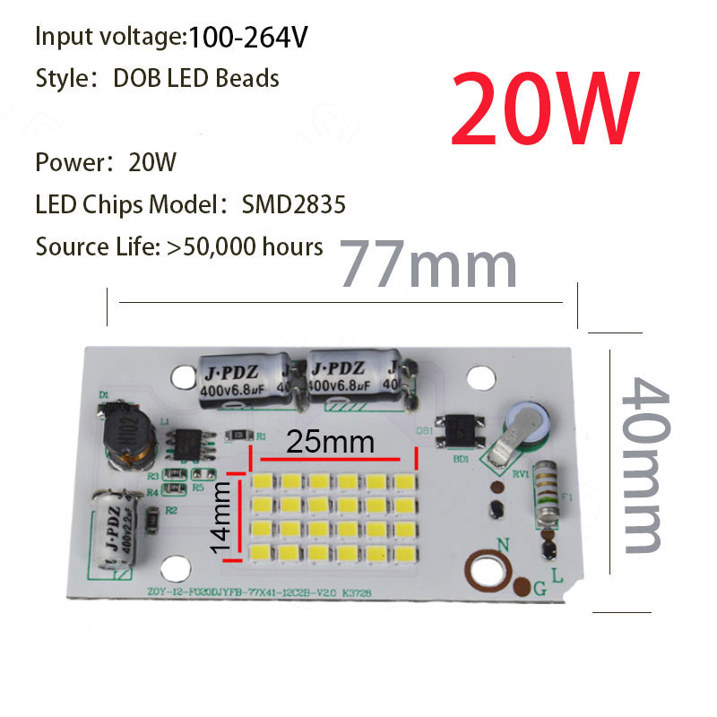 Matriz Led de 220v, cuentas Led de 20W, 50W, 6000K, SMD2835, Chips Led de matriz, accesorios de iluminación de jardín para interiores y exteriores superbrillantes: Verde militar / 50 W