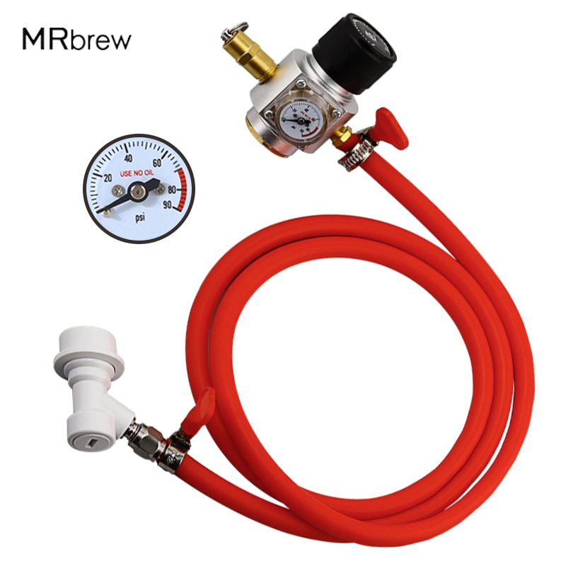 Hjemmebrygge øl gassledning montering , 5/16 &quot; pvc gass kullsyreslange ,0-90 psi  co2 regulator med kulelås og klemmer til  co2 gassflasker