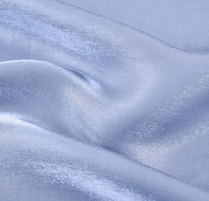 Silky rayon zomer dunne stof licht zacht ademend parel glans DIY stof: Blauw