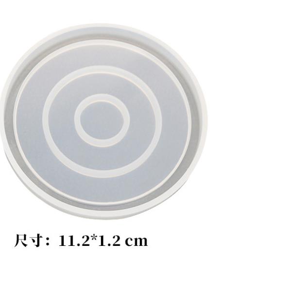 Hexagon Coaster Concrete Tray Silicone Mold Round Square Candlestick Plaster Base Tray Mould Cement Flowerpot Pedestal Molds: B