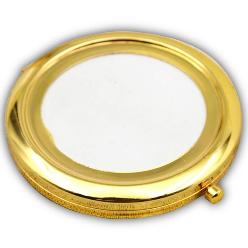 Make-upspiegel retro make-upspiegel draagbare cosmetische mini vintage handspiegel zakspiegel: Goud