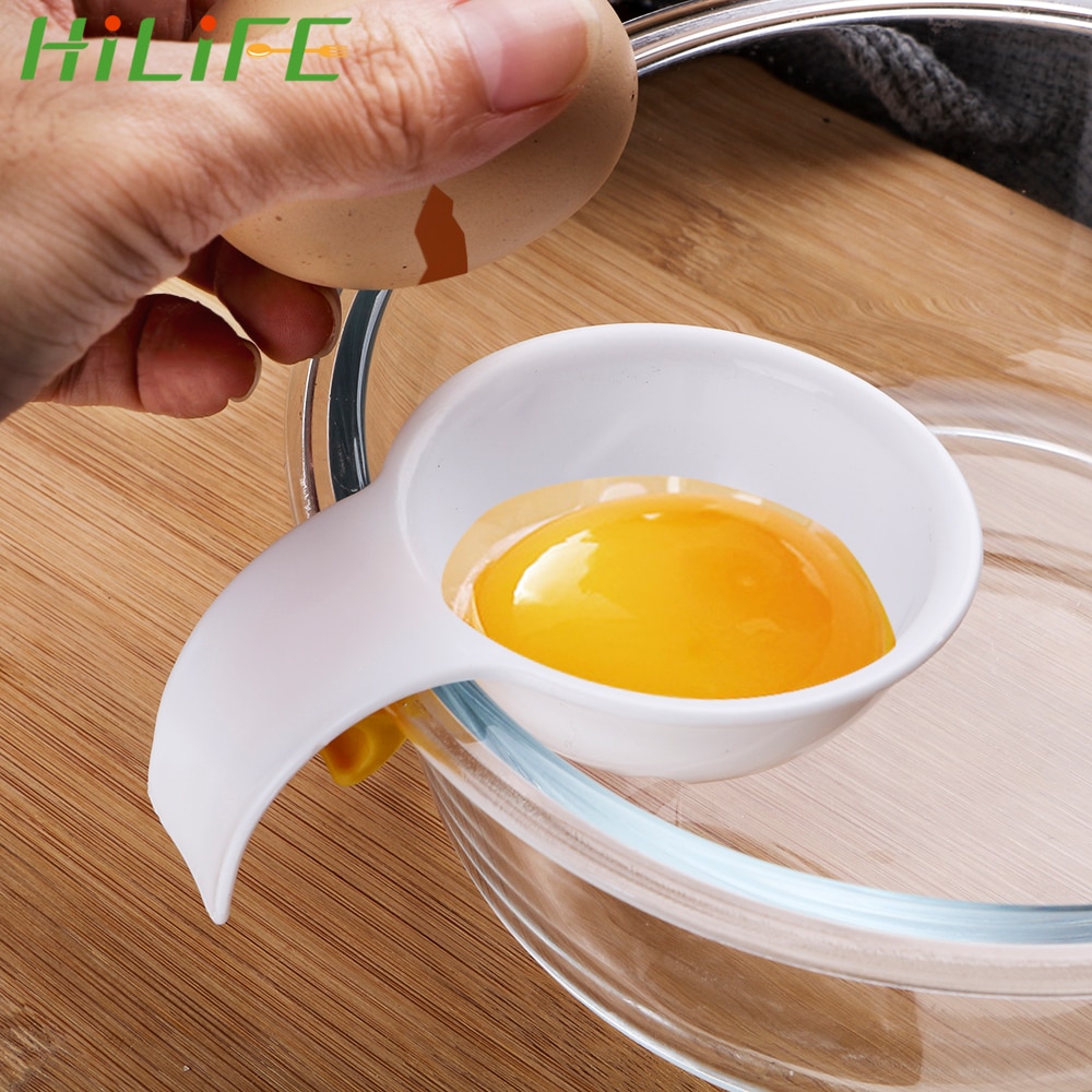 HILIFE Plastic Plastic Chef Dining Cooking Gadget White Yolk Sifting With Silicone Fixed Hook Home Kitchen Tool Egg Separator