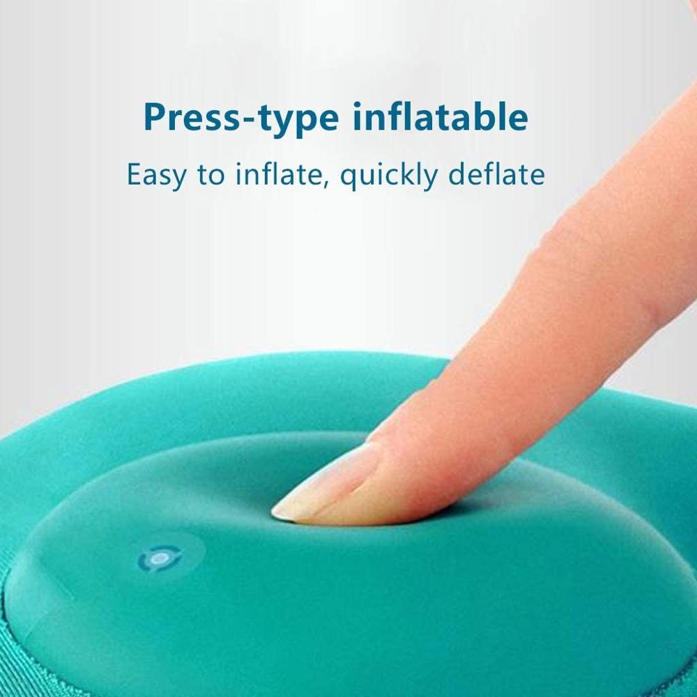 U-Shape Automatic Press Inflatable Travel Pillow Neck Pillow Inflatable Pillows Neck Cushion Travel Headrest Folding Portable