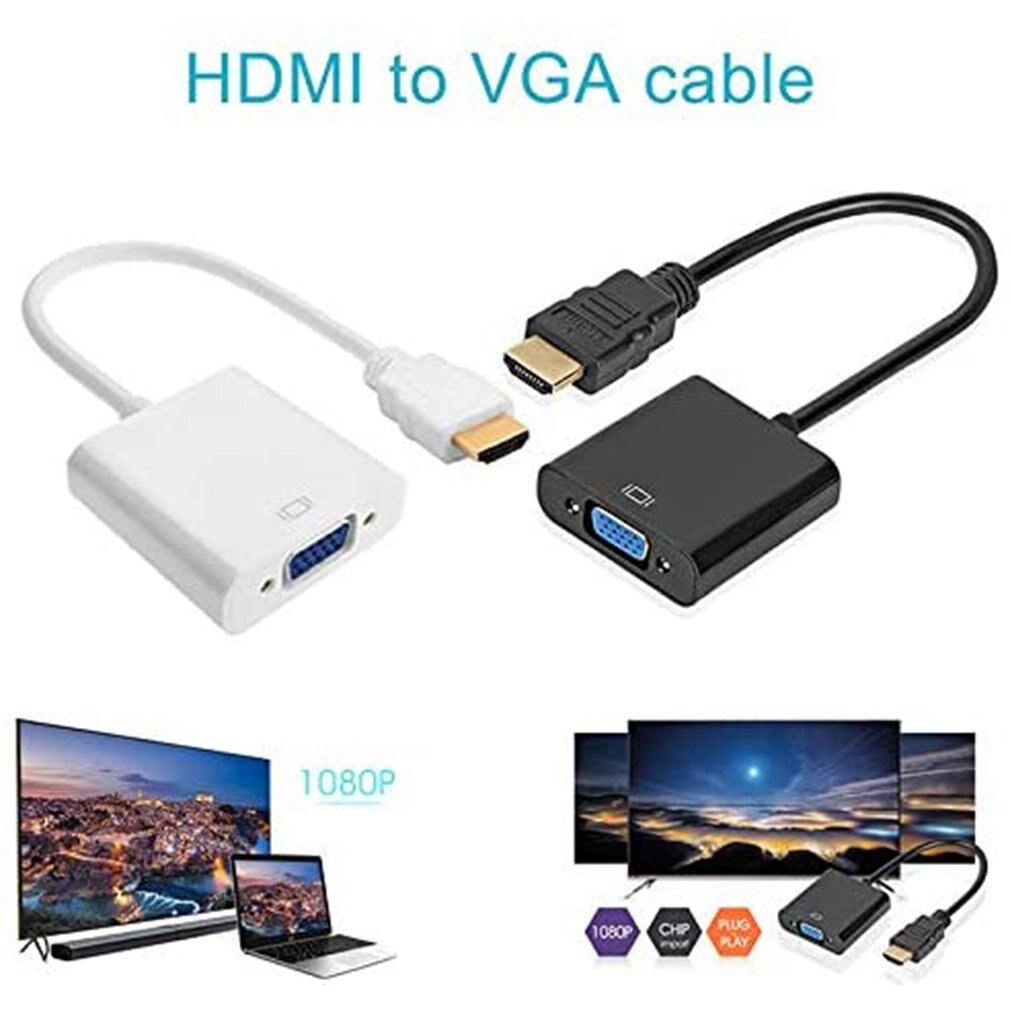 1080P HDMI to VGA Adapter Digital to Analog Converter Cable For Xbox PS4 PC Laptop TV Box to Projector Displayer HDTV